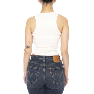 OVAL LOGO TANK EGRET - Canotta Donna Bianca VN000XDP C9F1 VANS 