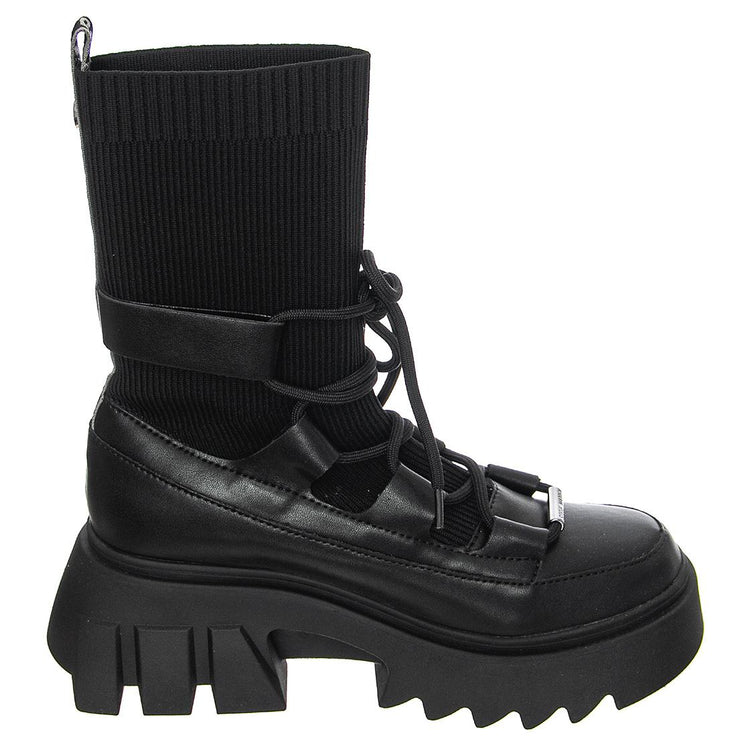 Womens Hierarchy Black Lace-Up Boots SMSHIERARCHY-BLK  STEVE MADDEN 