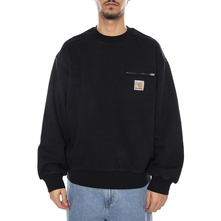 Detroit Sweat Black- Felpa Girocollo Uomo Nera I035547.8906  CARHARTT WIP 