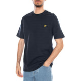 Popcorn Jacquard T-shirt Azul Marino - Camiseta Cuello Redondo Hombre Azul Hombre LYLE & SCOTT