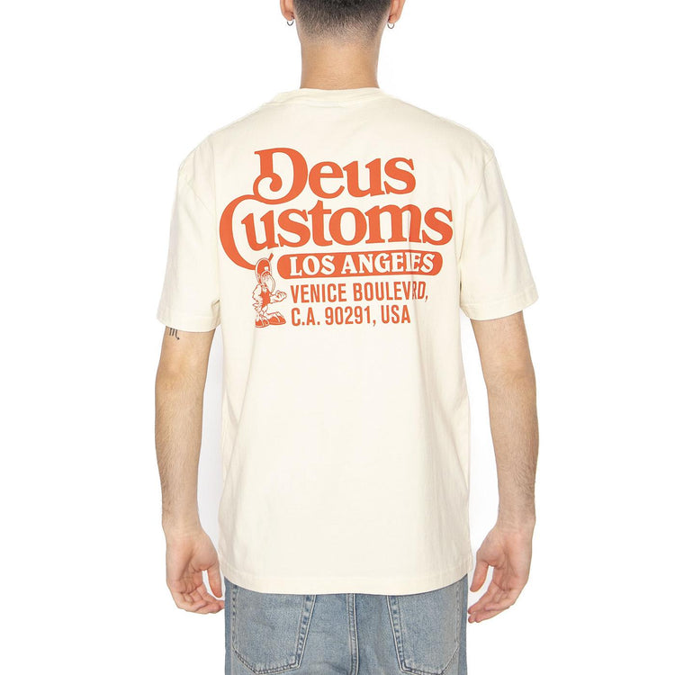 Raptor Tee Dirty White - Maglietta Girocollo Uomo Beige DMP251947B_DWH  DEUS EX MACHINA 