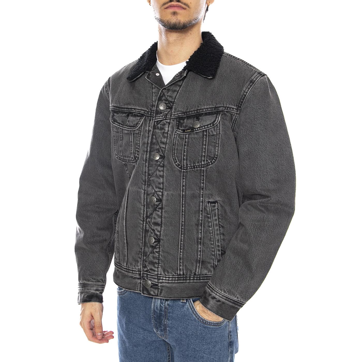 Sherpa Jacket Deep Obsidian - Giacca Denim Jeans Uomo Grigo Antracite 112370427 . LEE 