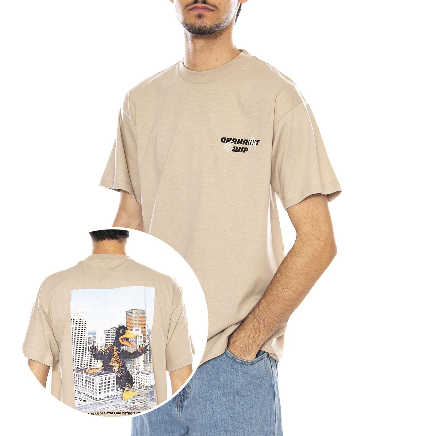 S/S Wiptopia T-Shirt Wall - Maglietta Girocollo Uomo Beige I035492.G1XX . CARHARTT WIP 