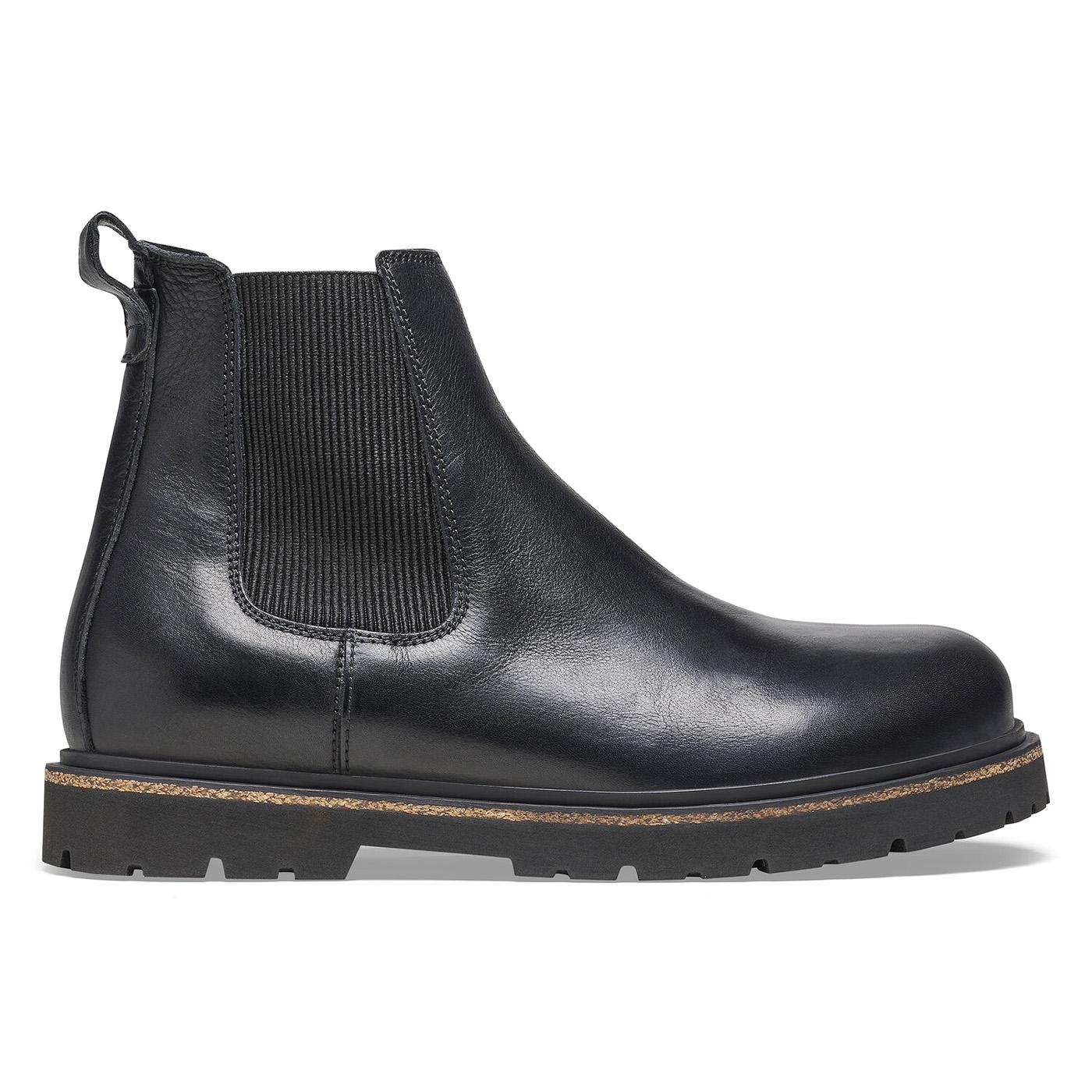Highwood Slip On Men black, Natural Leather Boots - Stivaletti Uomo Neri 1025764  BIRKENSTOCK 