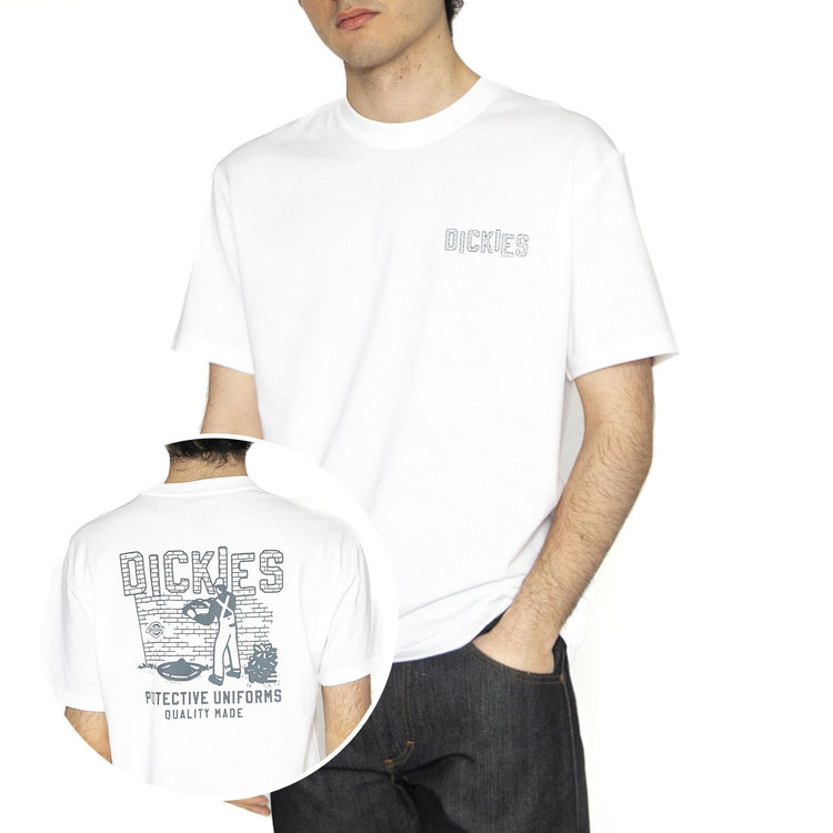 Bricklane SS Tee White - Maglietta Girocollo Uomo Bianca DK0A4Z8R0WH1  DICKIES 