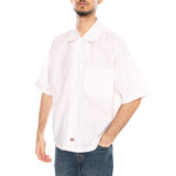 Camisa Venedocia Stripe Shirt White Stripe - Camisa Manga Corta Hombre Blanca  Hombre DICKIES