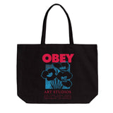 Obey Art Studio Flowers Tote Bag Black - Bolsa Tote Negra ACCESORIOS OBEY