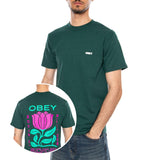 OBEY IN BLOOM TEE RAINFOREST - Camiseta Cuello Redondo Hombre Verde Hombre OBEY