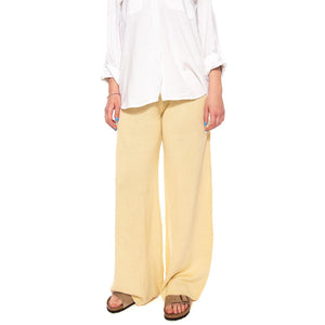 PANTALÓN PUNTO AMARILLO LIGHT YELLOW - Pantaloni Larghi Donna Gialli 266 LYL WILD PONY 