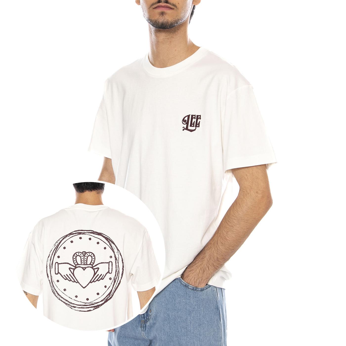 Relaxed Graphic Tee Ecru - Maglietta Girocollo Uomo Panna 112370511 . LEE 
