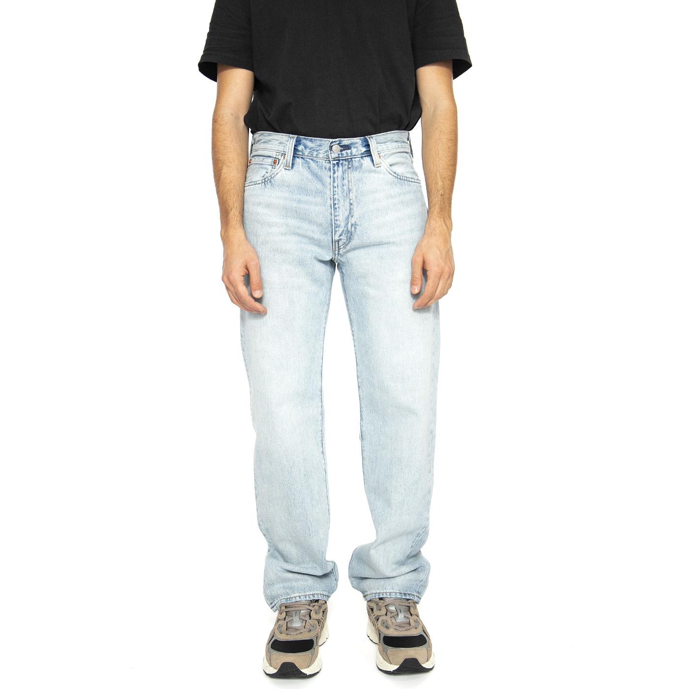 555 Relaxed Straight Baby Blu Essential - Pantaloni Denim Jeans Uomo Blu 000LO-0005 . LEVIS 