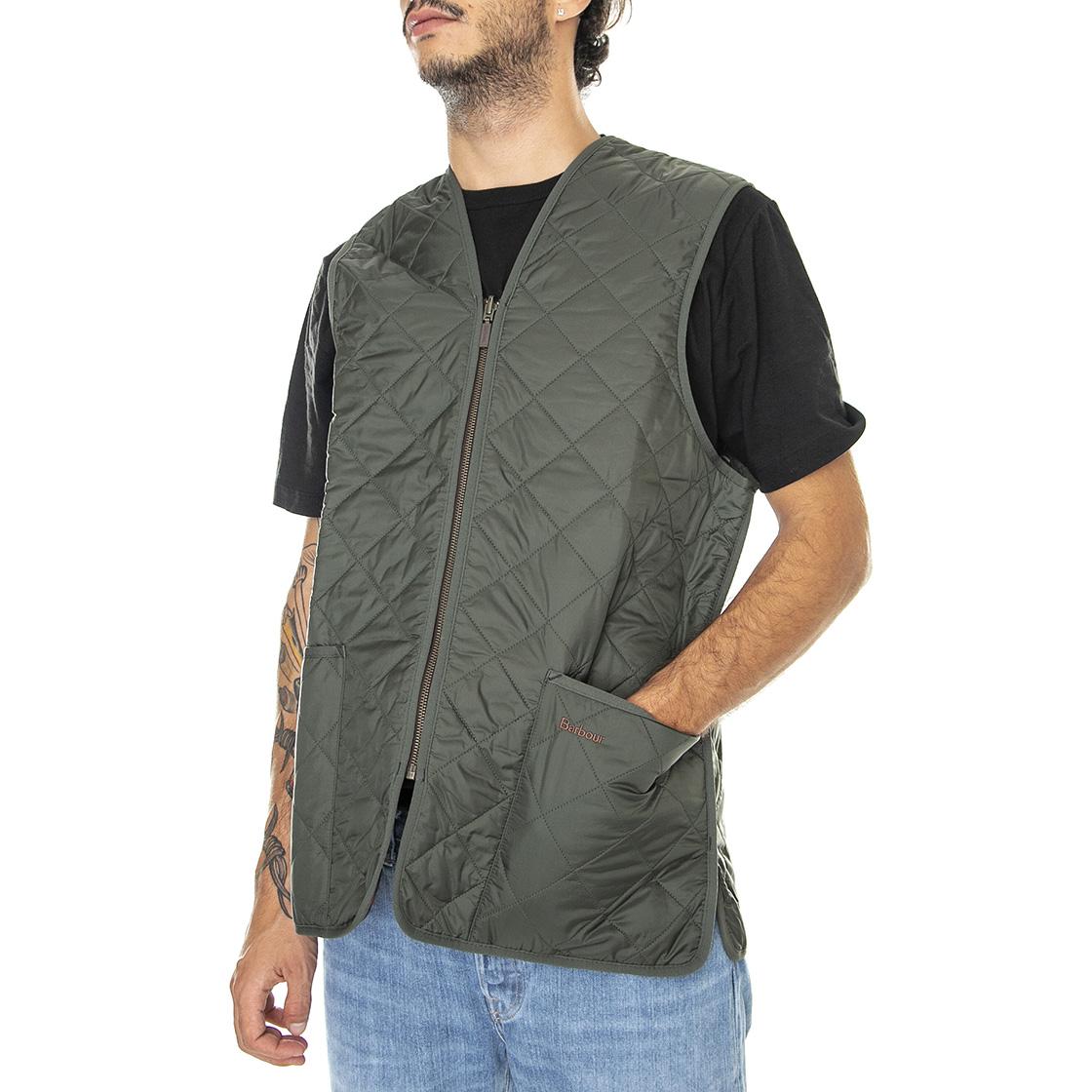 Quilted Waistcoat Zip Liner Olive Classic - Giacca Smanicata Uomo Marrone FW22-MLI0001-GN92 . BARBOUR 