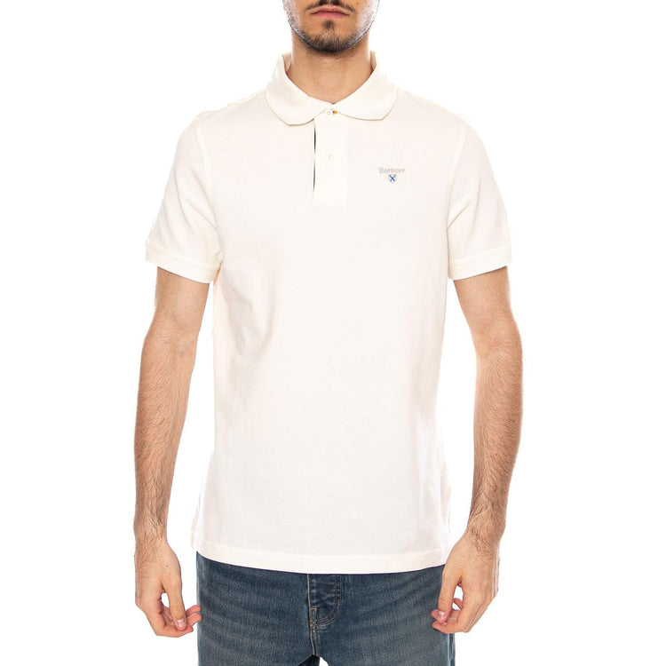 TARTAN PIQUE POLO WHISPER WHITE / CLASSIC - Polo Uomo Bianca MML0012 WH71 BARBOUR 