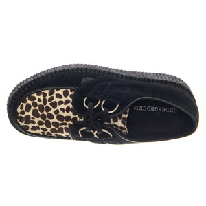 Wulfrun Shoes - Black / Leopard - Scarpe Stringate Profilo Basso Donna Multicolore UDSUM-C010-BKS-LEO . UNDERGROUND 