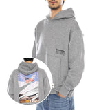 Starts And Stripes Grey Hoodie - Sudadera con Capucha Hombre Gris