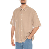 Rhys_MS Shirt Sand Grey - Camisa Manga Corta Hombre Beige Hombre ELVINE