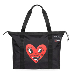TRAVEL TOTE KEITH HARING HEART - Borsa Tote Bag Nera Collaborazione con Keith Haring EK0A5BLS 6Z61 EASTPAK 