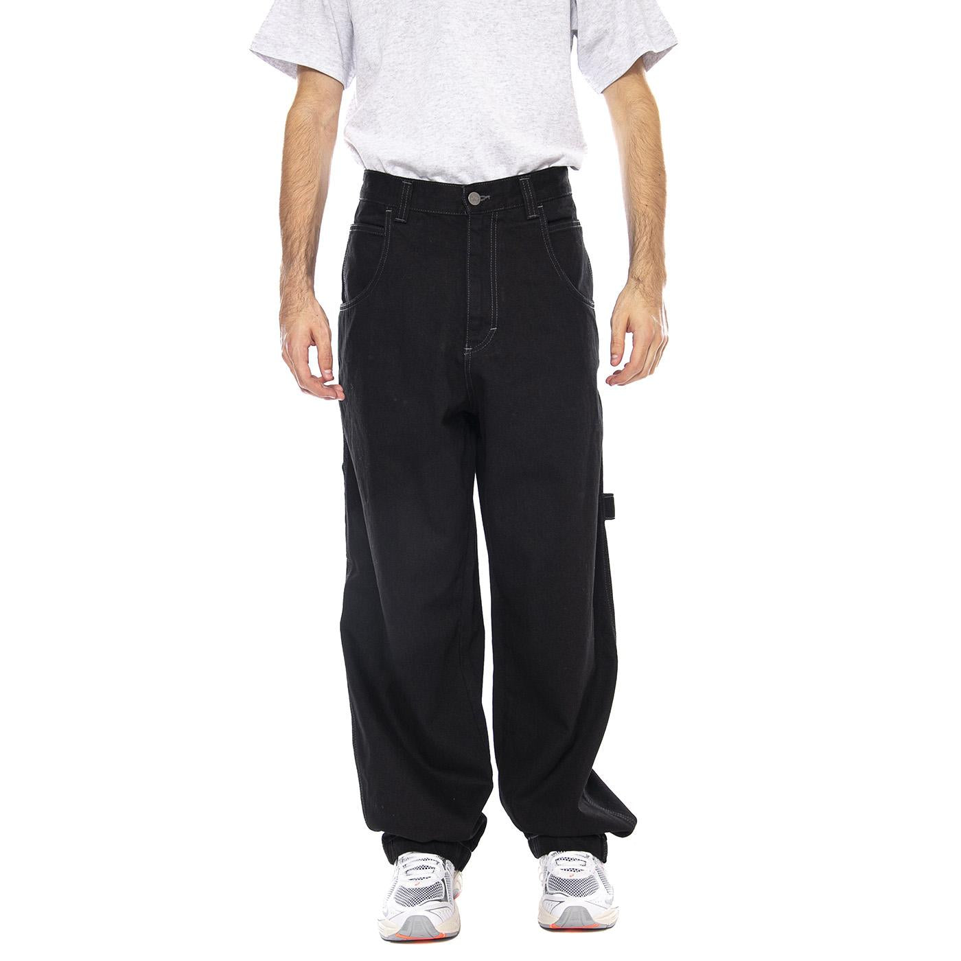 Pant Baggy T. Denim Doppio Black Var Nero - Pantaloni Denim Jeans Uomo Neri RED-L-2BLK-00N . BLUESKIN 