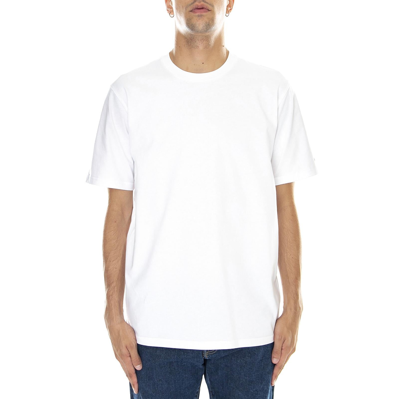 M' S/S Base T-Shirt White / Black - Maglietta Girocollo Uomo Bianca I026264.00A.XX.03  CARHARTT WIP 