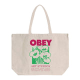 Obey Art Studio Flowers Tote Bag Natural - Bolsa Tote Shopping Bag Natural ACCESORIOS OBEY