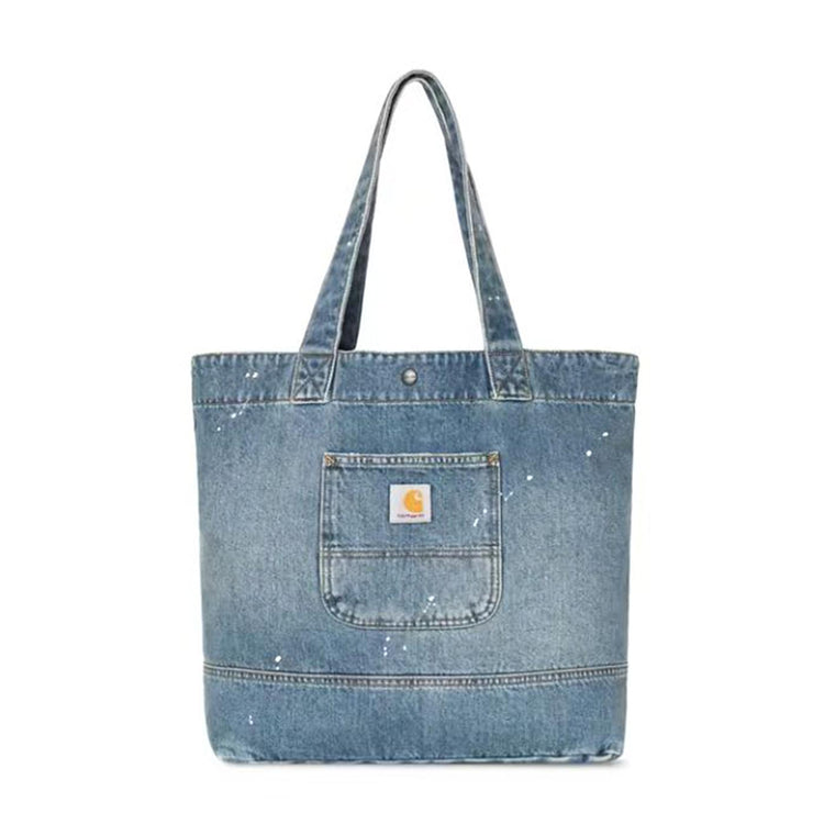 DENIM TOTE BLUE - Borsa Tote Shopping Denim Jeans Blu I037032 01EJ CARHARTT WIP 