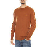 Maidstone Crew Sweat - Sudadera Hombre Cuello Redondo Burnt Ochre Ocra Hombre FARAH