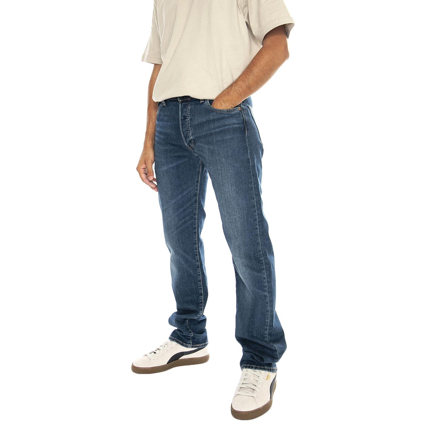 Autunno / Inverno - Pantaloni Denim Jeans Uomo Blu - 01 Levi's Original I Cry Alone Dark Indigo Worn In 00501-3215 . LEVIS 