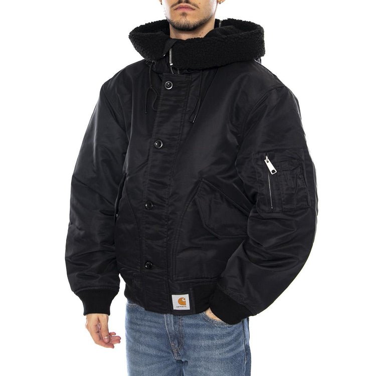 HD Oltera Bomber Black / Black -- Giacca Bomber con Cappuccio Uomo Nera I035309.00EXX . CARHARTT WIP 
