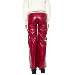 Pantalón Recto Cuero Sintético -- Pantaloni Donna Rossi 53W/11282 Rojo WILD PONY 