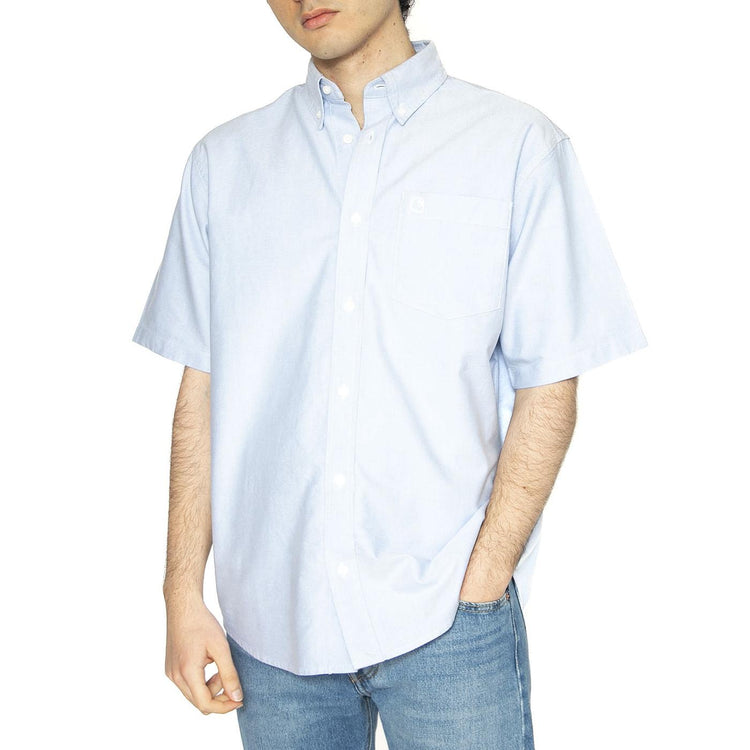 S/S Braxton Shirt Bleach / Wax - Camicia Maniche Corte Uomo Blu I031454.1ONXX  CARHARTT WIP 