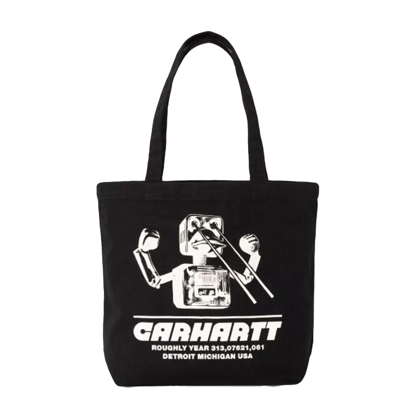 Canvas Graphic Tote Wiptopia Print, Black - Borsa Tote Shopping Bag Nera con stampa a contrasto I033975.3ETXX . CARHARTT WIP 