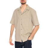 Nilio MS Shirt Stone Green - Camisa Mangas Cortas Hombre Beige / Verde  Hombre ELVINE