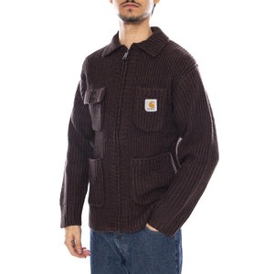 Chore Knit Jacket Palisander - Cardigan in Maglia Uomo Marrone I035399.33HXX  CARHARTT WIP 