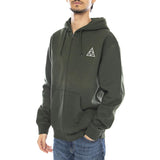 HUF Set TT F/Z Hoodie -- Sudadera con Capucha Hombre Verde Hombre HUF