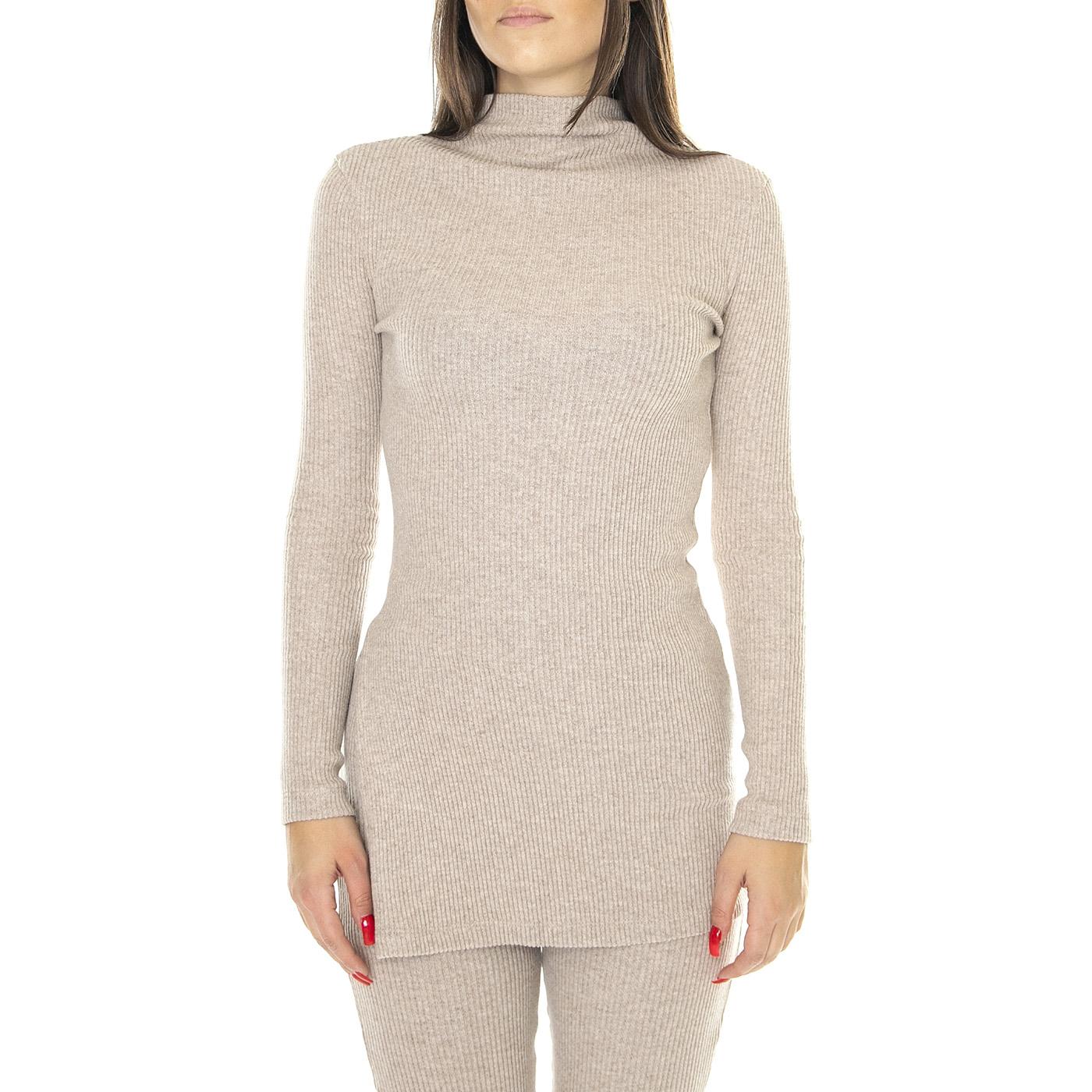 Taupe Ivy Knitted Top - Maglia Donna Beige WKN00155  THINKING 