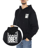 Obey Eyes Icon 2 Fleece Black -- Sudadera con Capucha Negra Hombre OBEY
