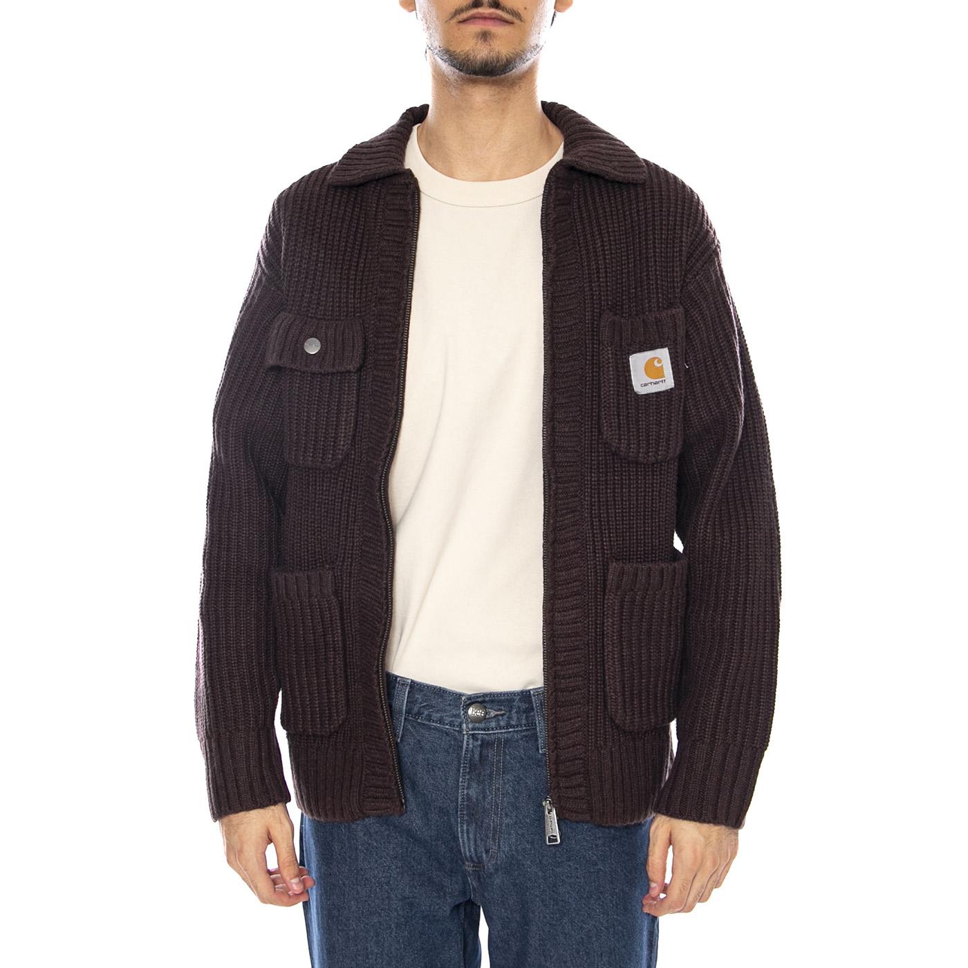 Chore Knit Jacket Palisander - Cardigan in Maglia Uomo Marrone I035399.33HXX . CARHARTT WIP 