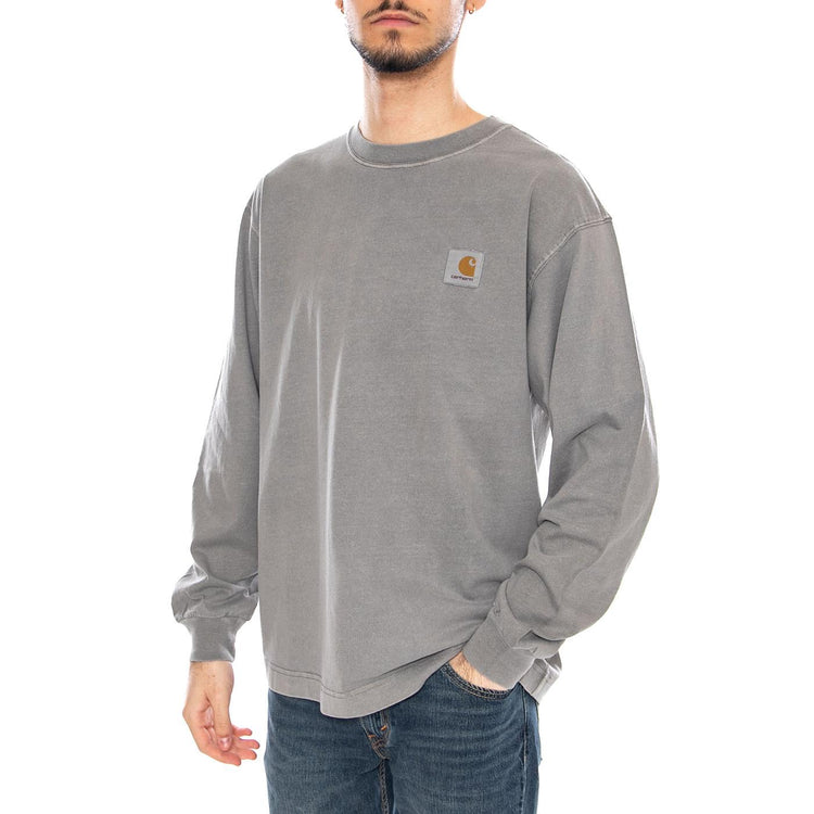 L/S Nelson T-Shirt Yosemite - Maglietta Girocollo Maniche Lunghe Uomo Grigia I029948 2LRGD CARHARTT WIP 