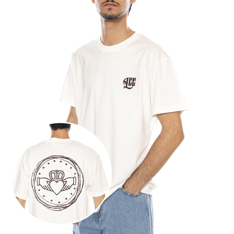 Relaxed Graphic Tee Ecru - Maglietta Girocollo Uomo Panna 112370511  LEE 