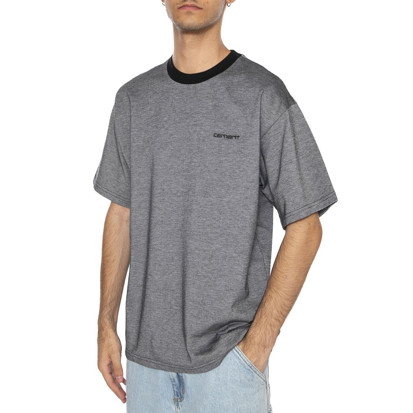S/S Piqué T-Shirt Black / White / Black - Maglietta Girocollo Uomo Nera I035142.3G9XX . CARHARTT WIP 