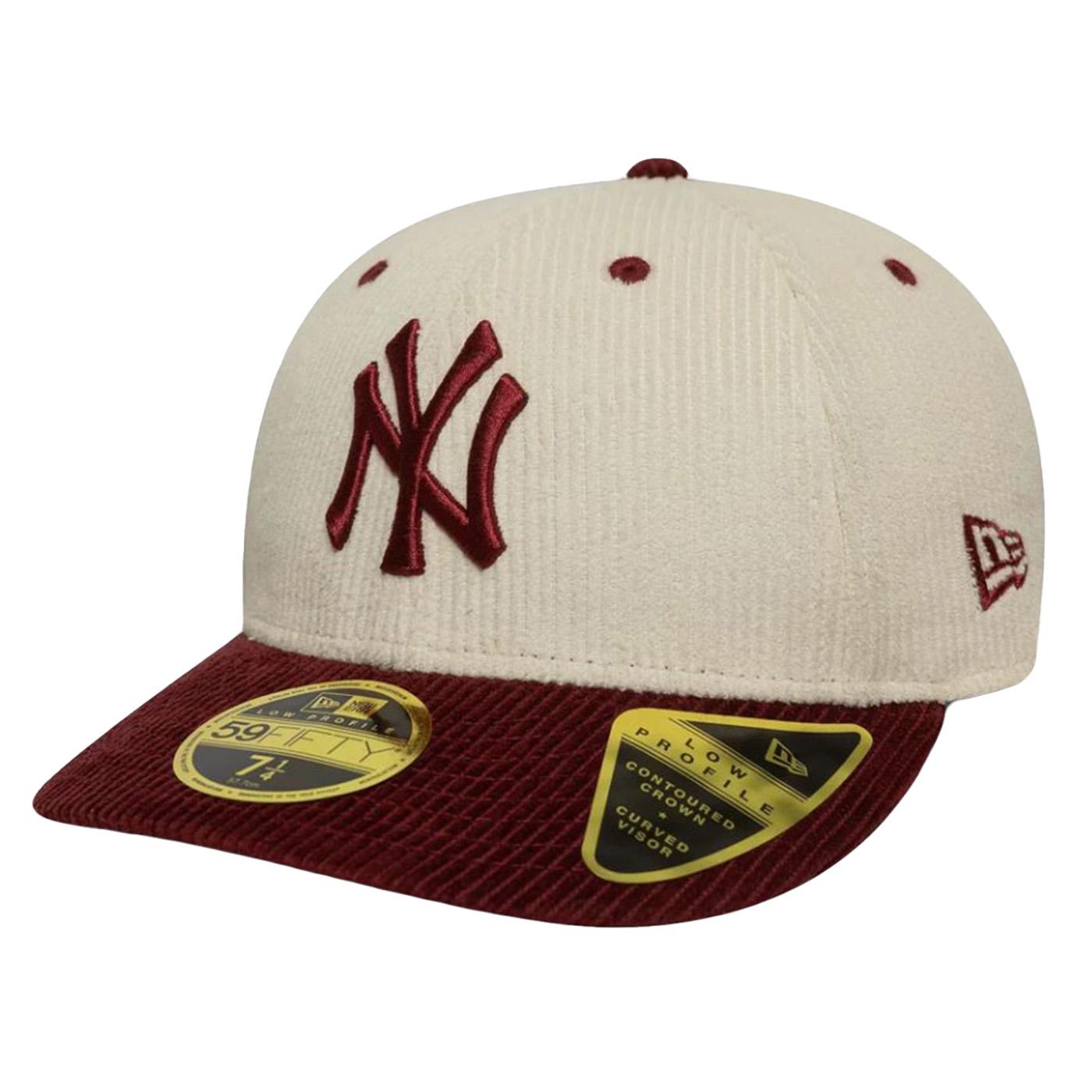 59FIFTY Low Profile Fitted New York Yankees MLB Cord - Cappellino con Visiera in Velluto a Coste Panna / nero 60691127 . NEW ERA 
