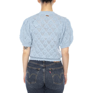 Pauline Pointelle Ss Cardi - Glacier Lake Novelty Stitch - Cardigan Maniche Corte Donna Verde 005A8 0001 LEVIS 