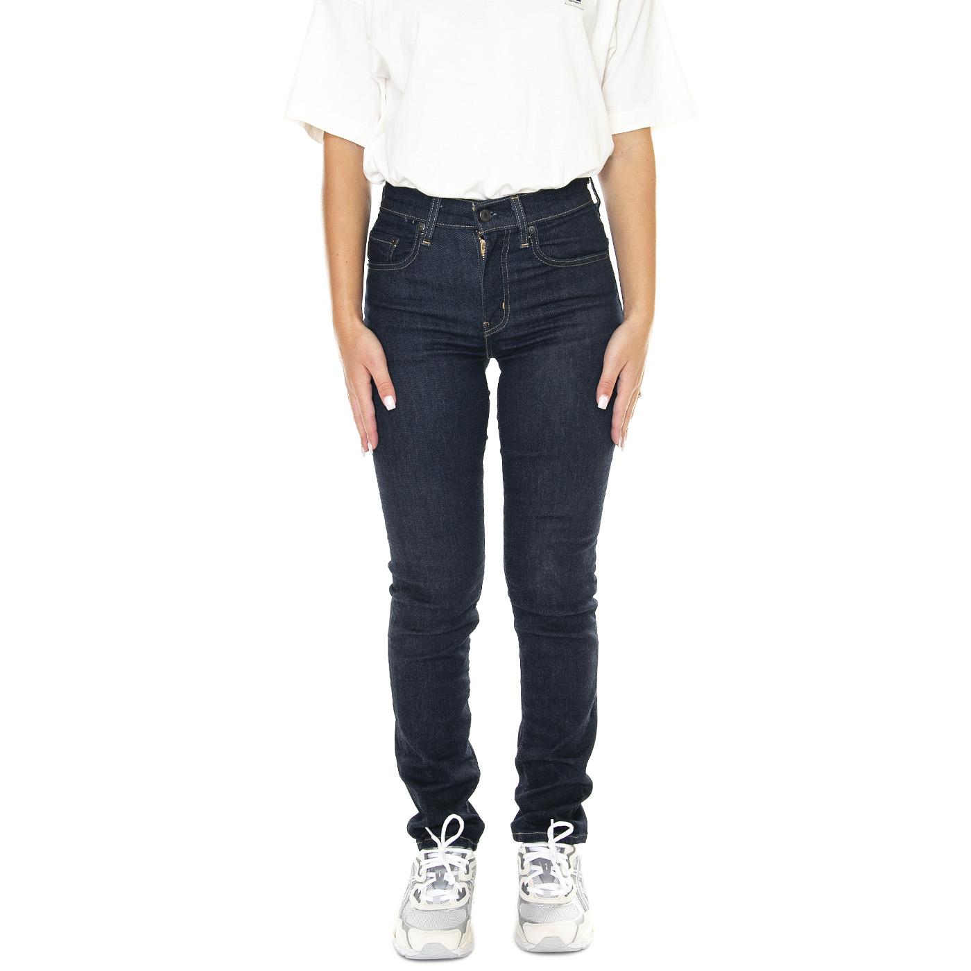 724 High Rise Straight Blue Wave Rinse Dark Indigo Worn In - Pantaloni Denim Jeans Donna Blu 18883-0227  LEVIS 