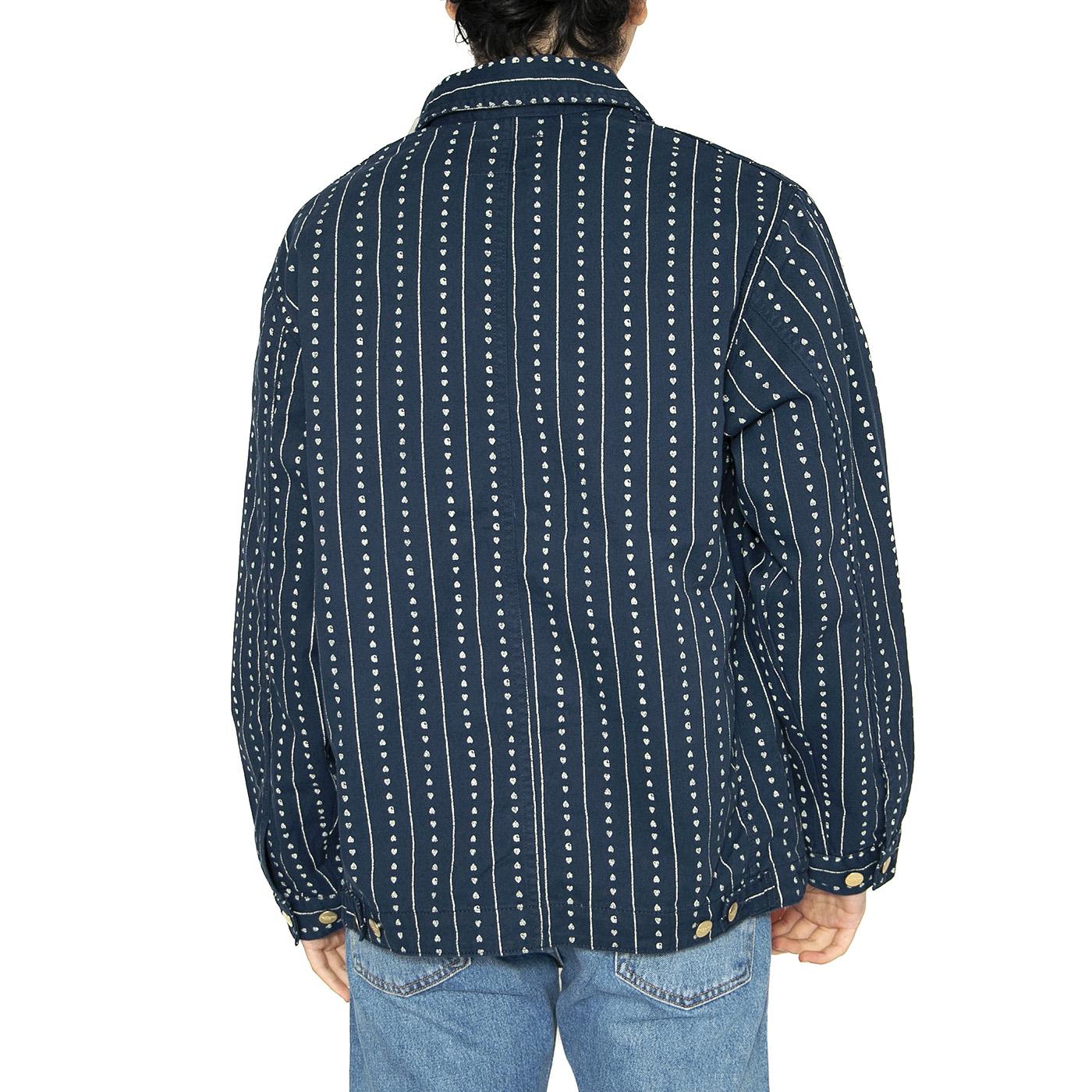 Drewe Chore Coat Heart C Pinstripe, Ink / Natural - Giacca Uomo Blu I034823.2RU02  CARHARTT WIP 