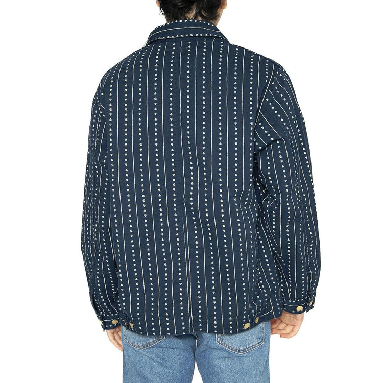 Drewe Chore Coat Heart C Pinstripe, Ink / Natural - Giacca Uomo Blu I034823.2RU02  CARHARTT WIP 