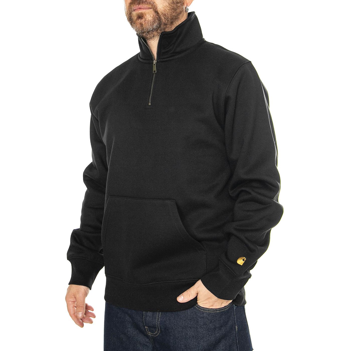 Chase Neck Zip Sweat Black / Gold - Felpa Uomo Nera I033665.00FXX . CARHARTT WIP 