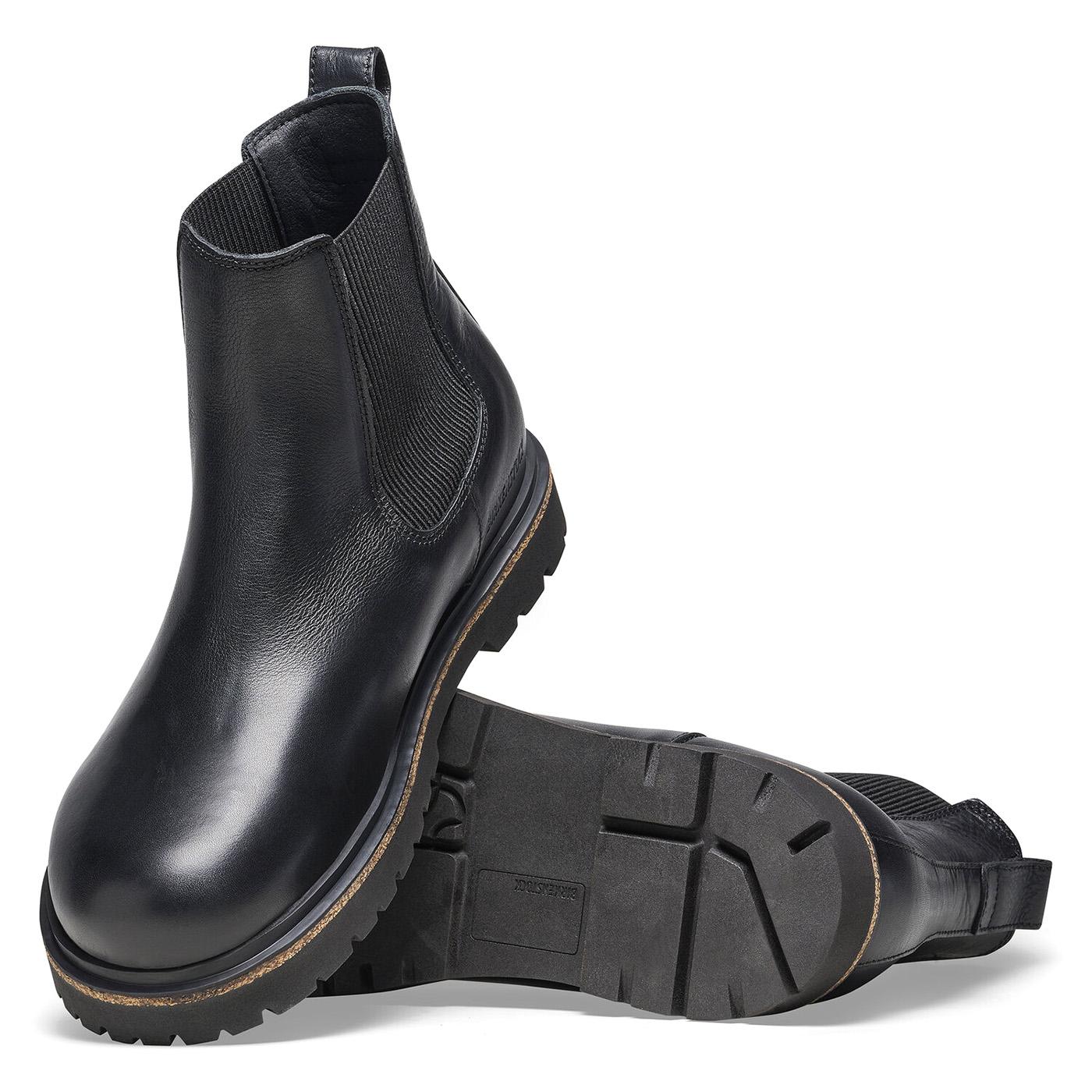 Highwood Slip On Men black, Natural Leather Boots - Stivaletti Uomo Neri 1025764  BIRKENSTOCK 