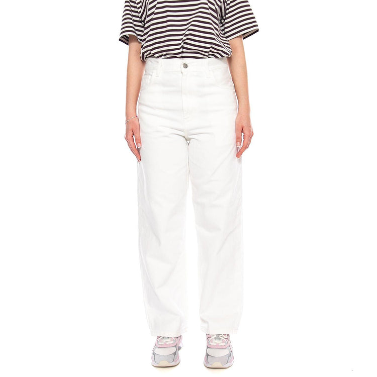 W' Brandon Pant White - Pantaloni Denim Jeans Donna Bianchi I035892 0202 CARHARTT WIP 